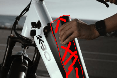 e-bike battery in red