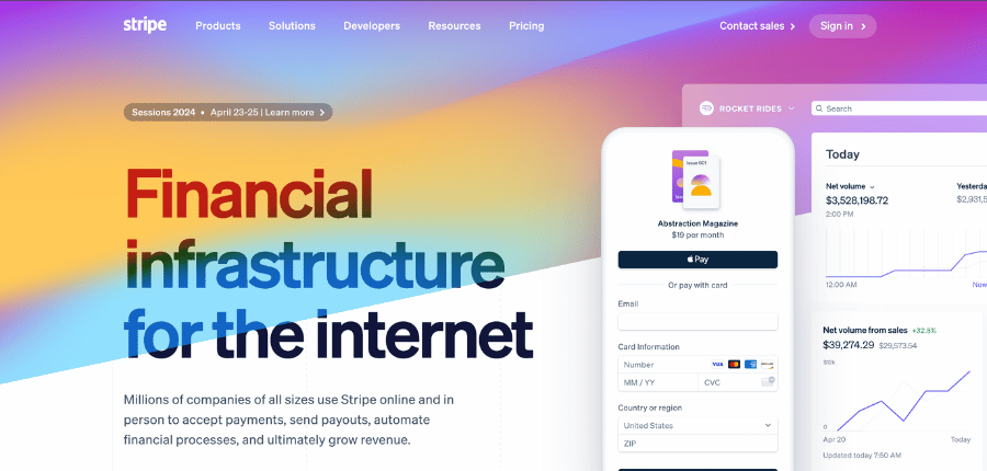 Stripe Homepage