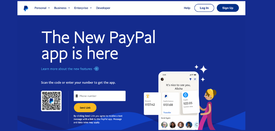 PayPal Homepage